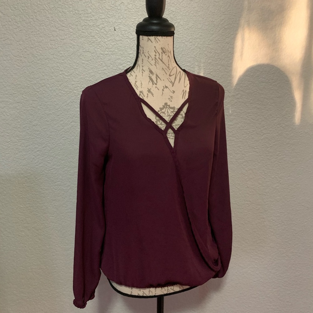 Burgundy blouse by Charlotte Russe. Sz small